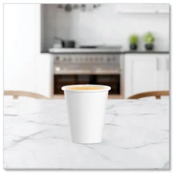 SOLO 376W-2050 6 oz. Single-Sided Poly Paper Hot Cups - White (1000/Carton)