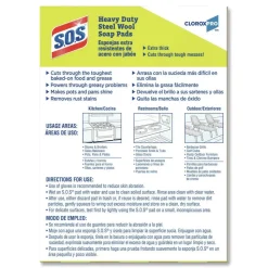 S.O.S. 2.4 in. x 3 in. Steel Wool Soap Pads (15 Pads/Box 12 Boxes/Carton)