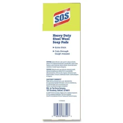 S.O.S. 2.4 in. x 3 in. Steel Wool Soap Pads (15 Pads/Box 12 Boxes/Carton)