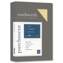 Southworth 24 lbs. Bond Weight 8.5 in. x 11 in. Parchment Specialty Paper - Gold (100/Pack)
