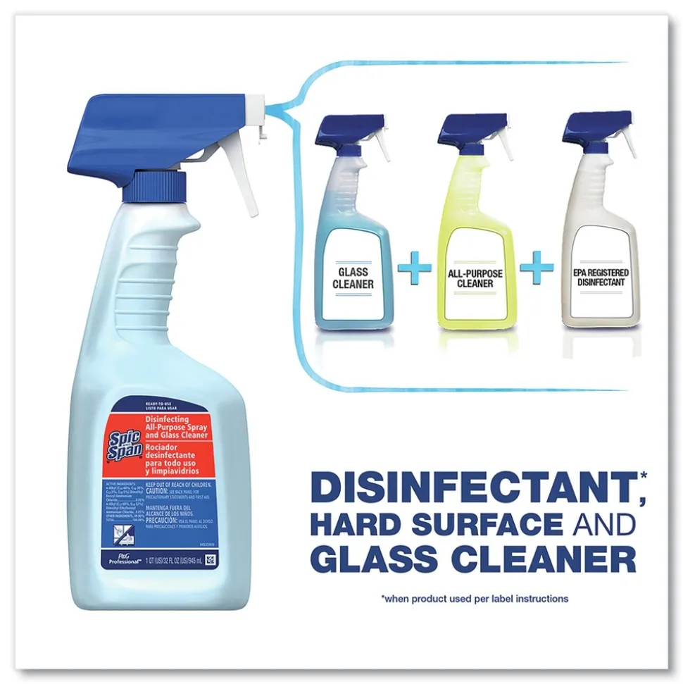 Spic and Span 32 oz. Spray Bottle Disinfecting All-Purpose Spray and Glass Cleaner - Fresh Scent (6/Carton)