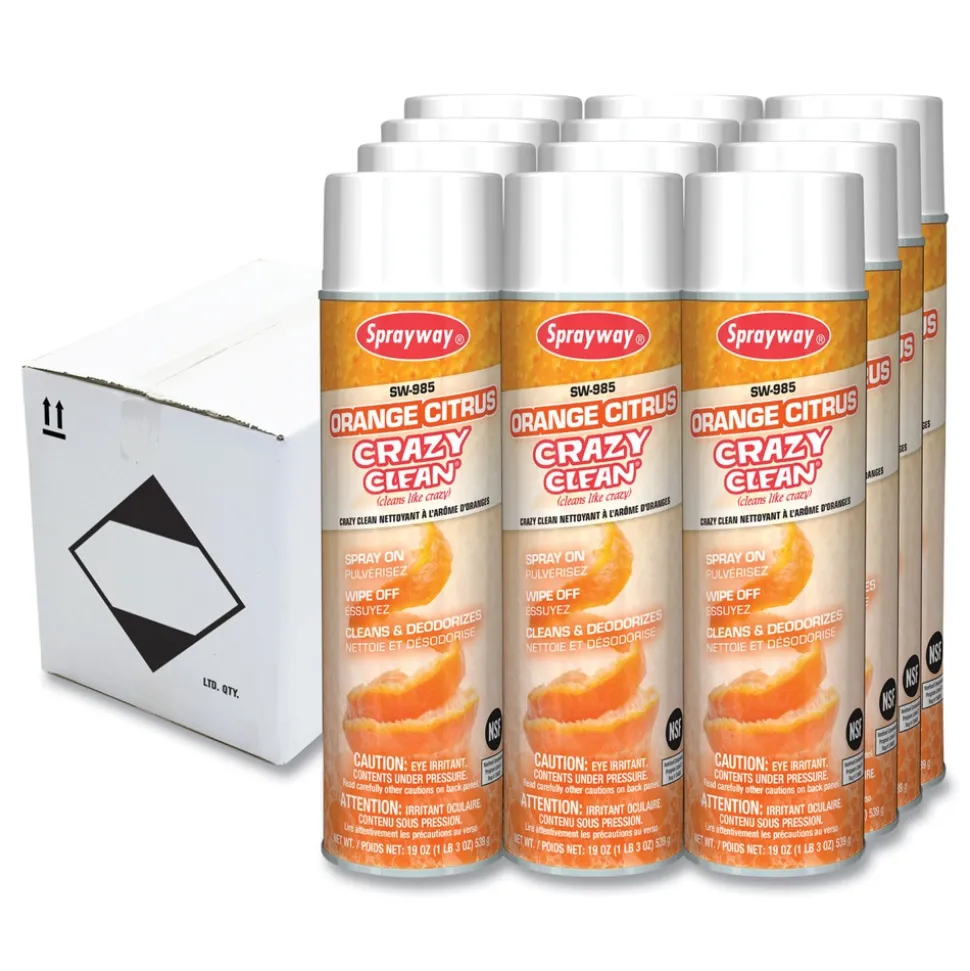 Sprayway 19 oz. Aerosol Spray Orange Citrus Crazy Clean - Orange Scent (12/Carton)