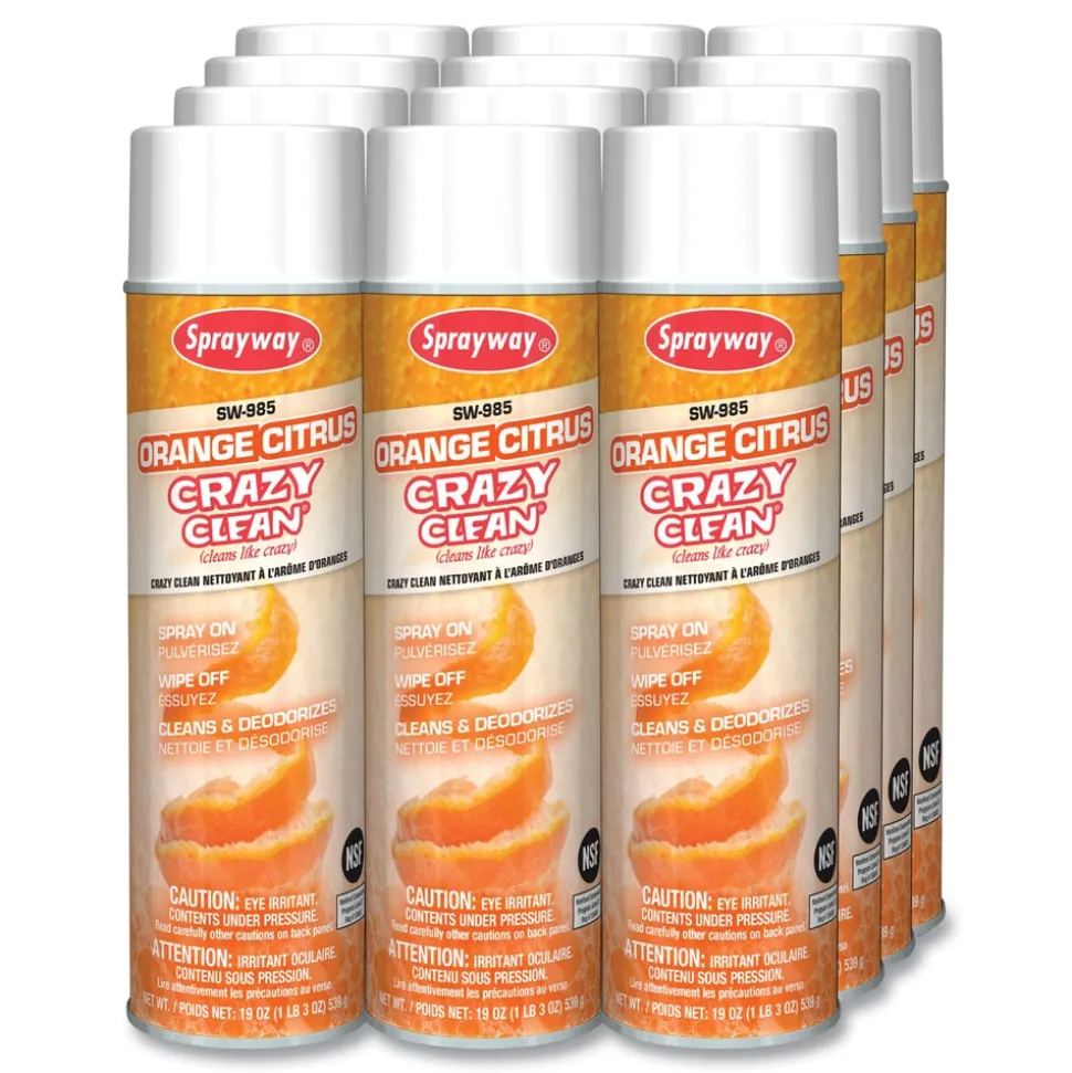 Sprayway 19 oz. Aerosol Spray Orange Citrus Crazy Clean - Orange Scent (12/Carton)