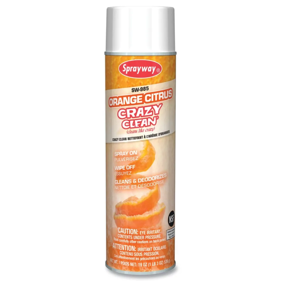 Sprayway 19 oz. Aerosol Spray Orange Citrus Crazy Clean - Orange Scent (12/Carton)