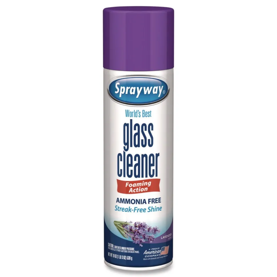 Sprayway 19 oz. Aerosol Spray Glass Cleaner - Lavender Scent (6/Carton)