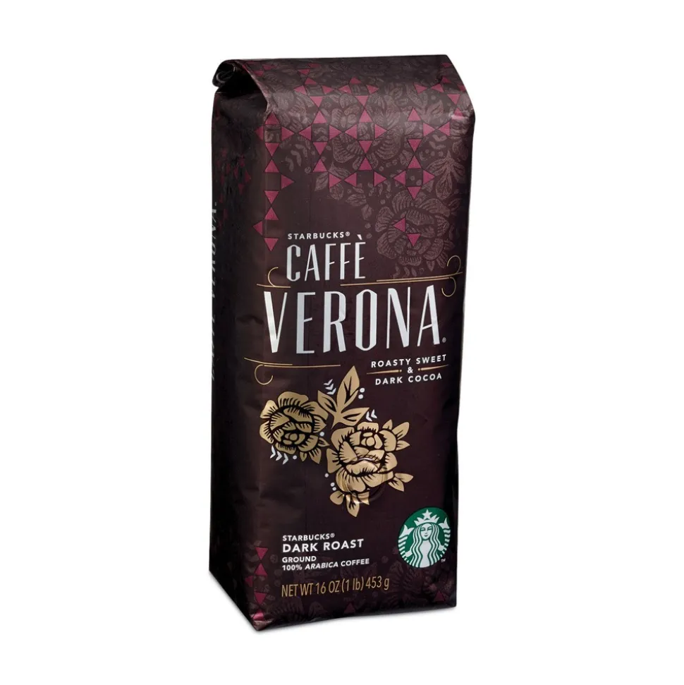Starbucks 12413966 1 lb Bag Bold Ground Coffee - Caffe Verona (6/Carton)