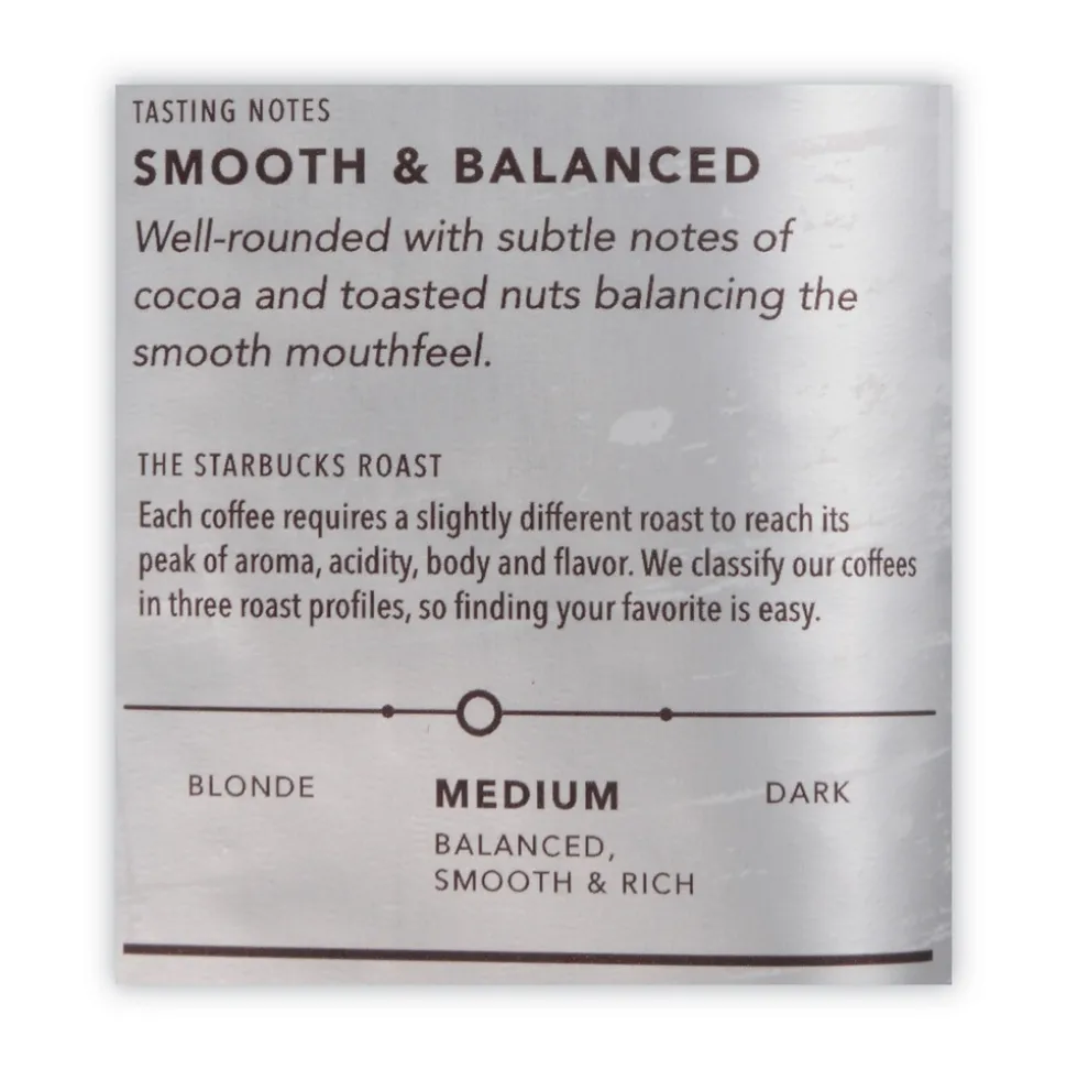 Starbucks 12411954 1 lb Bag Coffee - Pike Place (6/Carton)