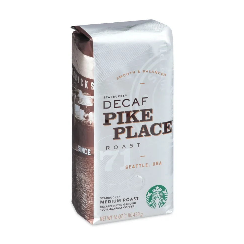 Starbucks 12411962 1 lb Bag Coffee - Pike Place Decaf (6/Carton)