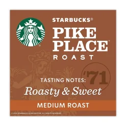Starbucks 12411946 1 lb Bag Whole Bean Coffee - Pike Place Roast (6/Carton)