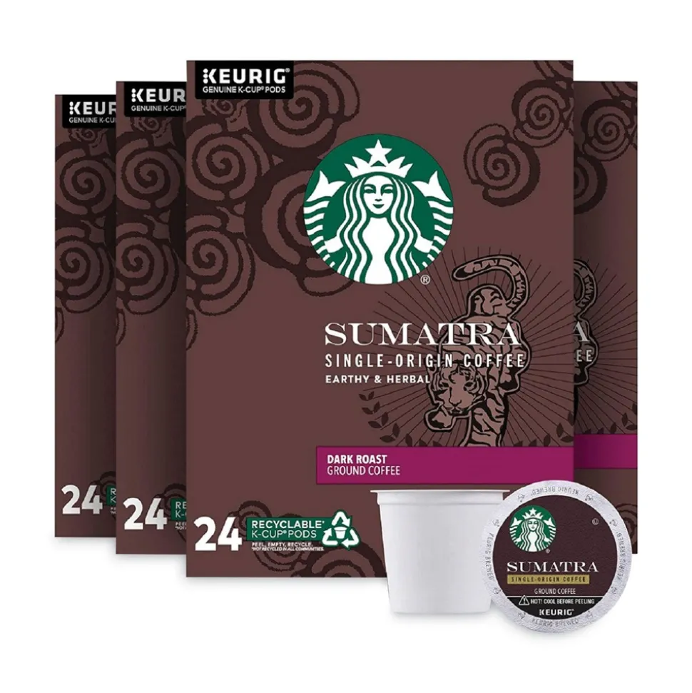 Starbucks 12565254 0.4 oz Coffee K-Cups - Sumatra (96/Carton)