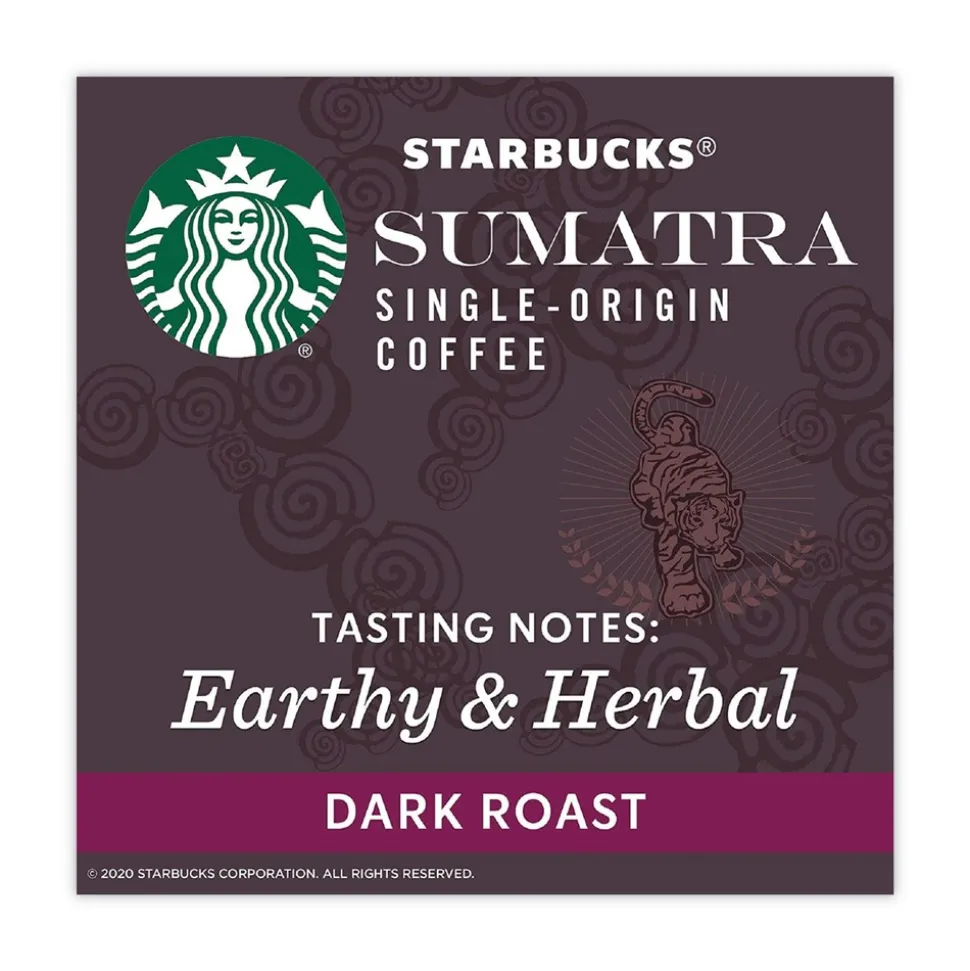 Starbucks 12565254 0.4 oz Coffee K-Cups - Sumatra (96/Carton)