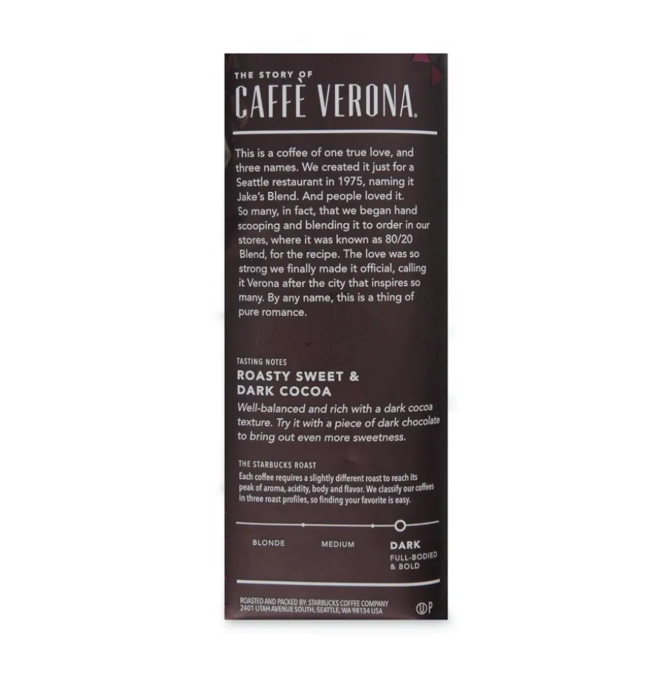 Starbucks 12411956 2.5 oz. Packet Caffe Verona Coffee (18/Box)