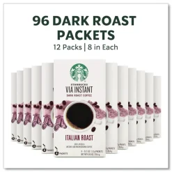 Starbucks 12407838 0.11 oz VIA Ready Brew Coffee - Italian Roast (12/Carton)
