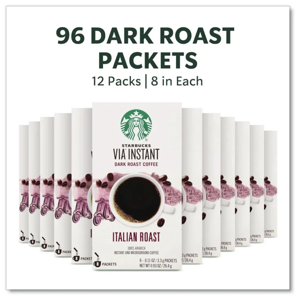Starbucks 12407838 0.11 oz VIA Ready Brew Coffee - Italian Roast (12/Carton)