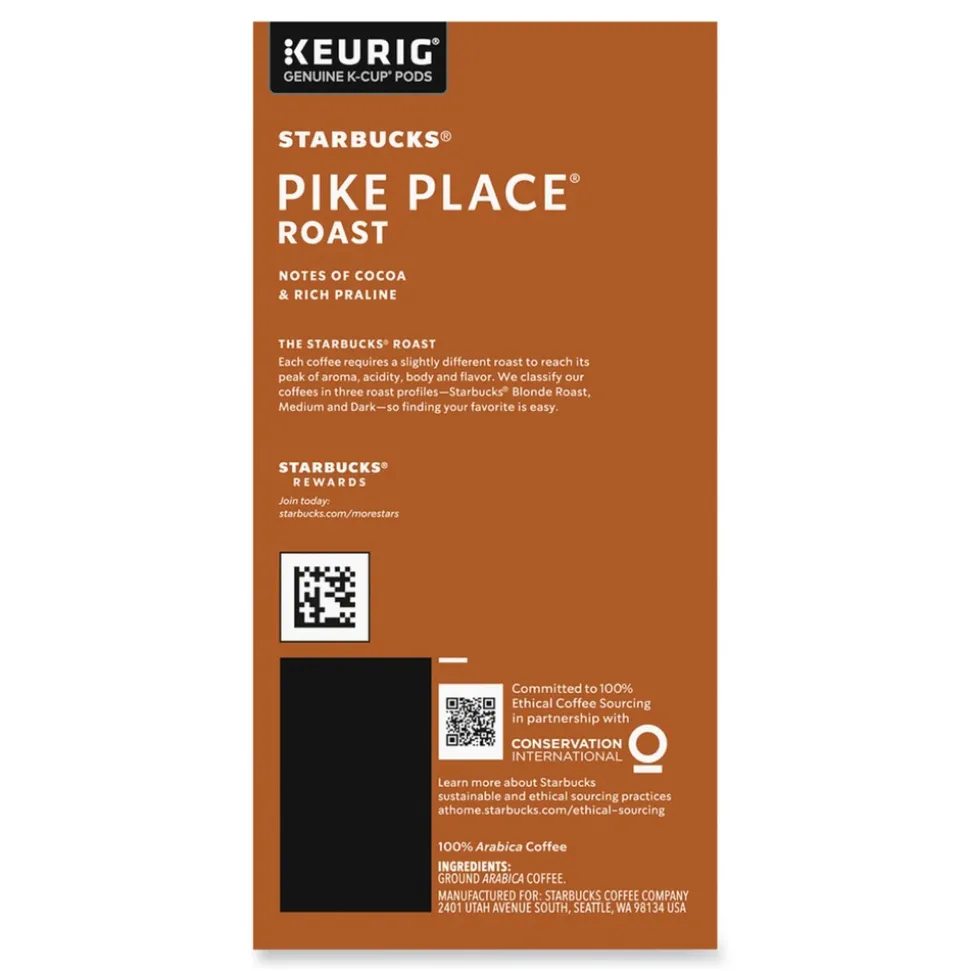 Starbucks Coffee K-Cups Pack - Pike Place (96/Carton)