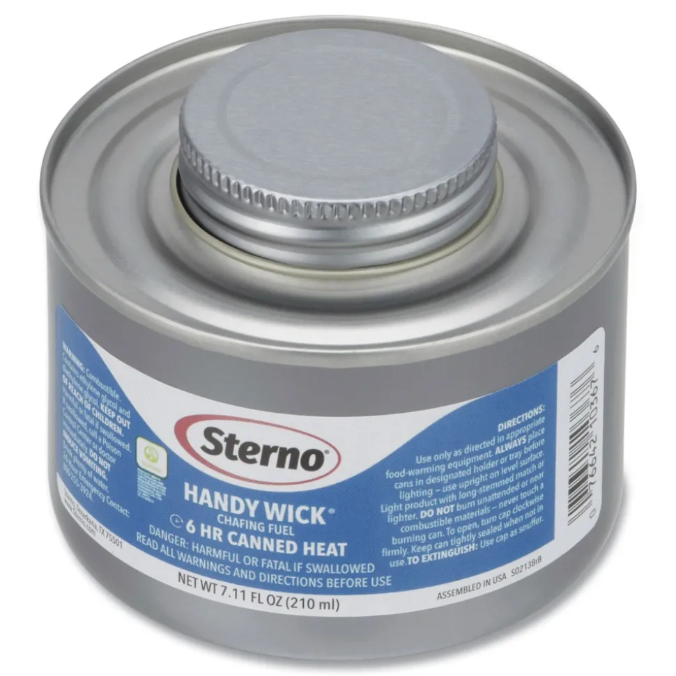 Sterno 6 Hour Burn 7.11 oz Can Methanol Handy Wick Chafing Fuel (24/Carton)