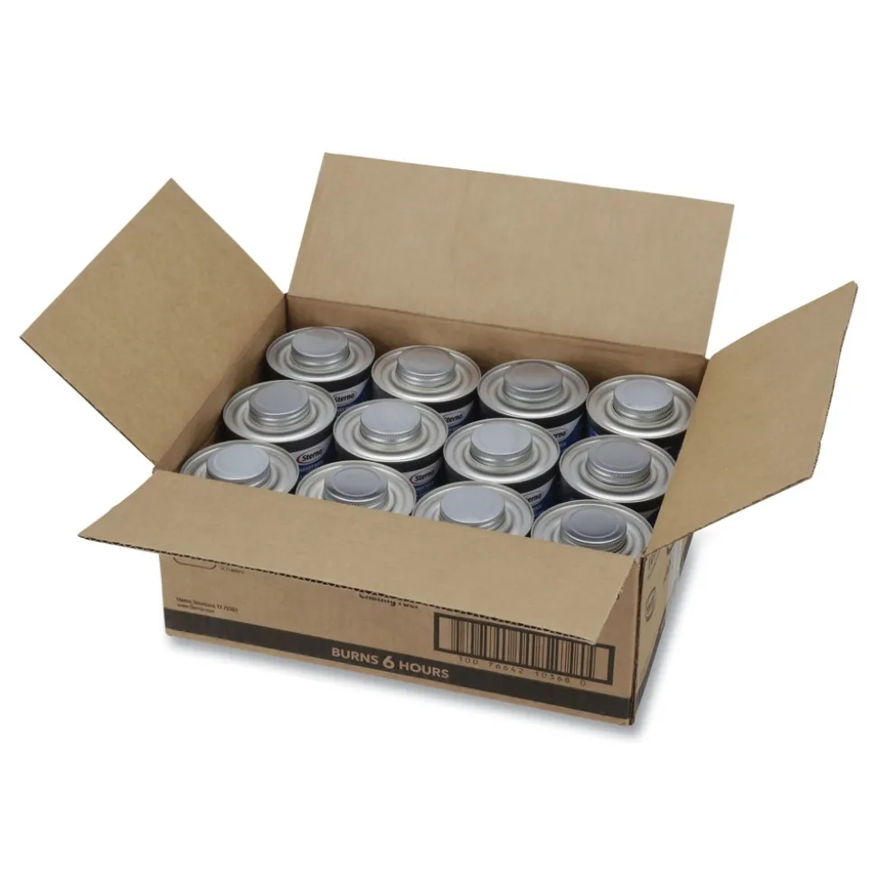 Sterno 6 Hour Burn 7.11 oz Can Methanol Handy Wick Chafing Fuel (24/Carton)