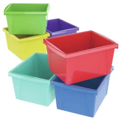 Storex 4 Gallon 10 in. x 12.63 in. x 7.75 in. Storage Bins - Randomly Assorted Colors