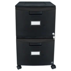 Storex 14.75 in. x 18.25 in. x 26 in. 2 Legal/Letter-Size File Drawers Mobile Filing Cabinet - Black