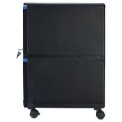 Storex 14.75 in. x 18.25 in. x 26 in. 2-Legal/Letter File Drawer Mobile Filing Cabinet - Black/Blue
