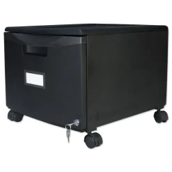 Storex 1 Legal/letter-Size File Drawer 14.75 in. x 18.25 in. x 12.75 in. Single-Drawer Mobile Filing Cabinet - Black