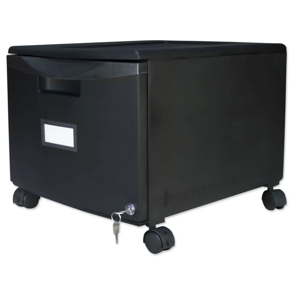 Storex 1 Legal/letter-Size File Drawer 14.75 in. x 18.25 in. x 12.75 in. Single-Drawer Mobile Filing Cabinet - Black