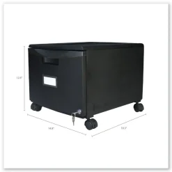 Storex 1 Legal/letter-Size File Drawer 14.75 in. x 18.25 in. x 12.75 in. Single-Drawer Mobile Filing Cabinet - Black