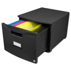 Storex 1 Legal/letter-Size File Drawer 14.75 in. x 18.25 in. x 12.75 in. Single-Drawer Mobile Filing Cabinet - Black