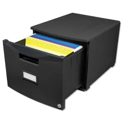 Storex 1 Legal/letter-Size File Drawer 14.75 in. x 18.25 in. x 12.75 in. Single-Drawer Mobile Filing Cabinet - Black