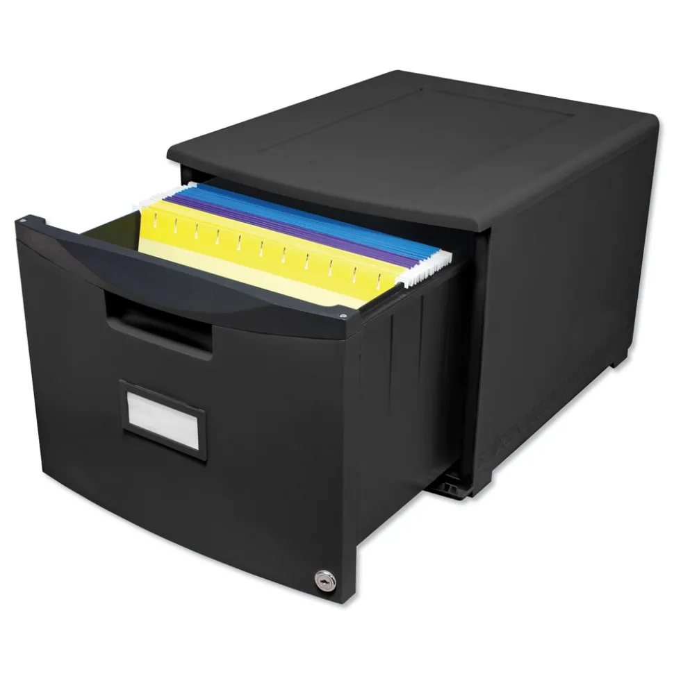 Storex 1 Legal/letter-Size File Drawer 14.75 in. x 18.25 in. x 12.75 in. Single-Drawer Mobile Filing Cabinet - Black