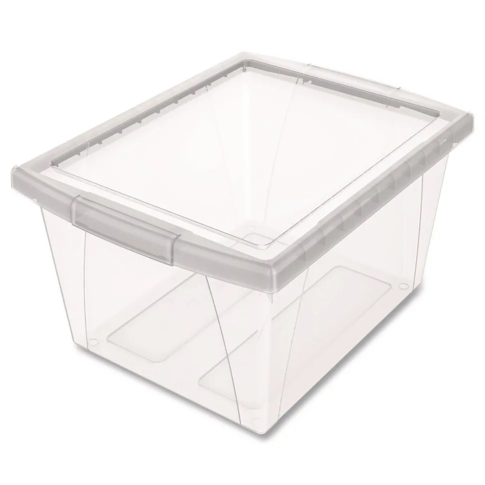 Storex Storage Bins, with Snap-On Lid, 4 gal, 11.25 x 13.53 x 7.87, Translucent, 6/Pack