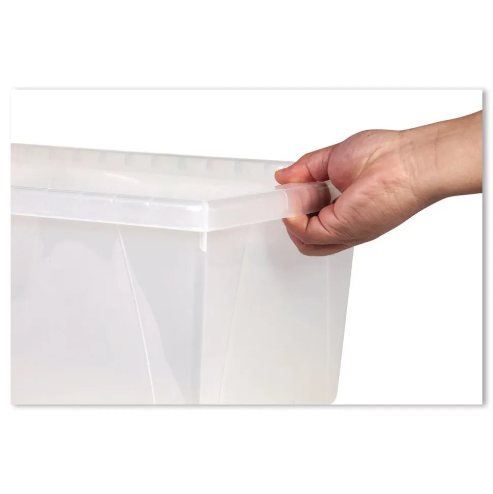 Storex Storage Bins, with Snap-On Lid, 4 gal, 11.25 x 13.53 x 7.87, Translucent, 6/Pack