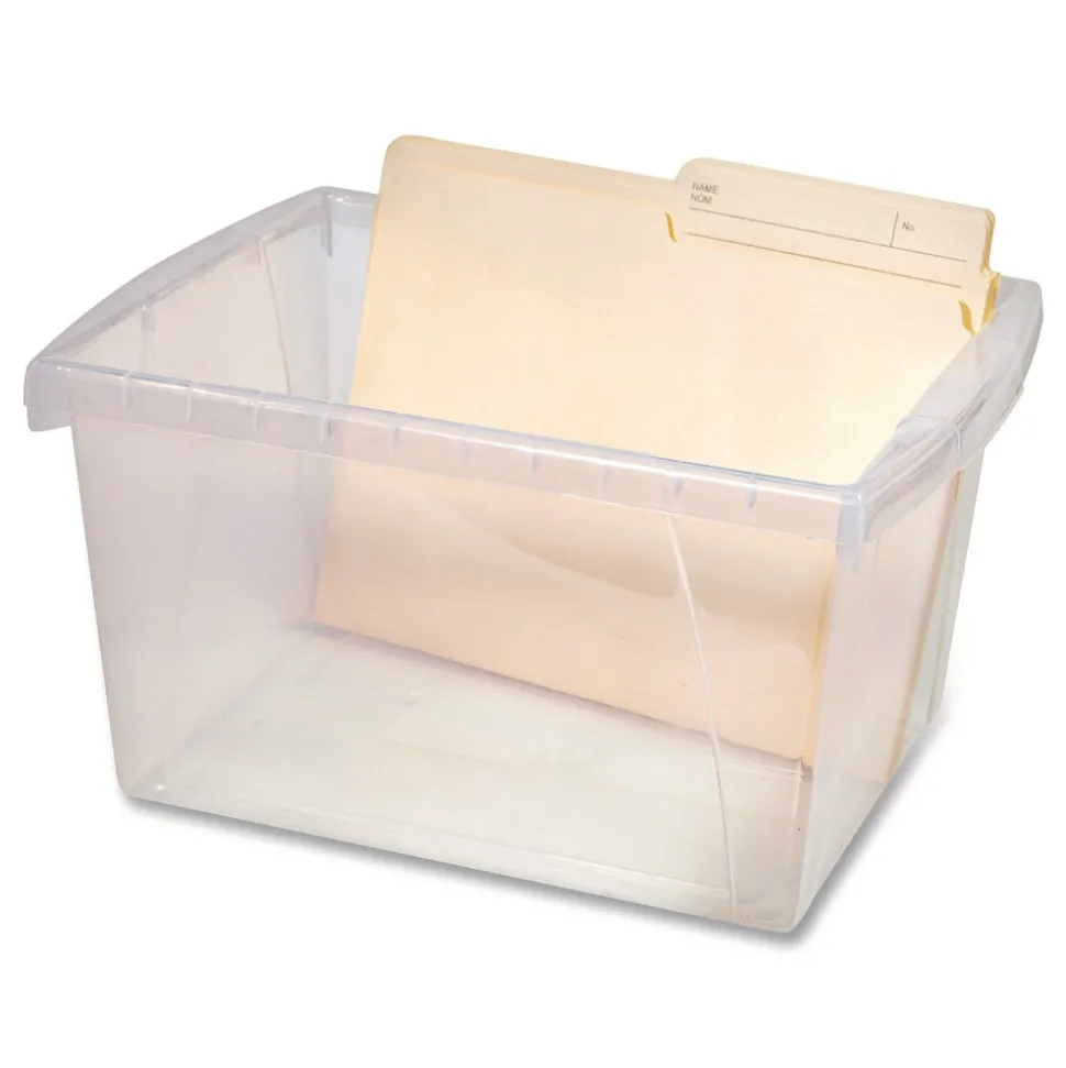 Storex Storage Bins, with Snap-On Lid, 4 gal, 11.25 x 13.53 x 7.87, Translucent, 6/Pack