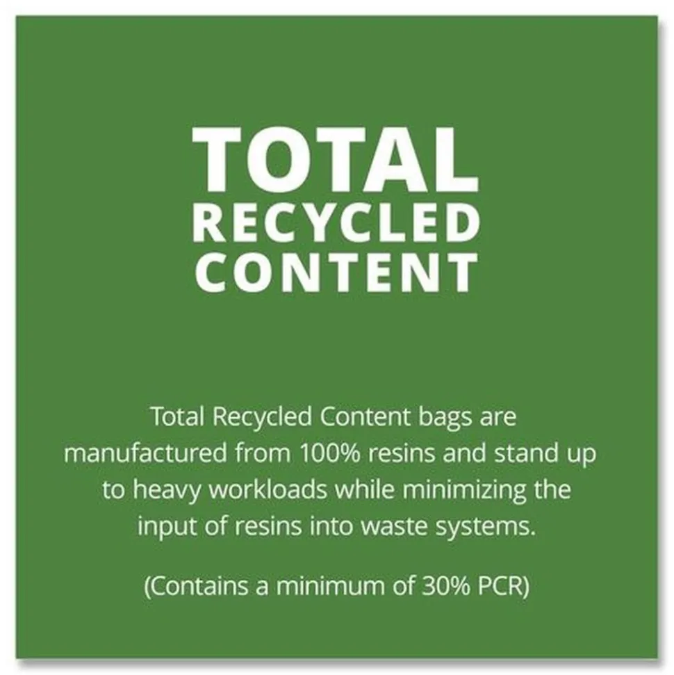 Stout by Envision 33 in. x 40 in. 1.3 mil. 33 Gallon Total Recycled Content Plastic Trash Bags - Brown/ Black (100/Carton)