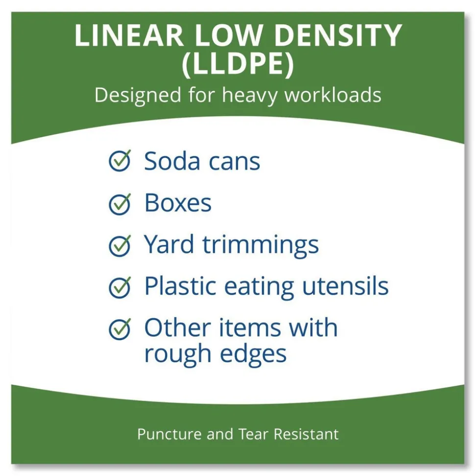 Stout by Envision 30 in. x 39 in. 1.3 mil. 30 Gallon Total Recycled Content Plastic Trash Bags - Brown/ Black (100/Carton)