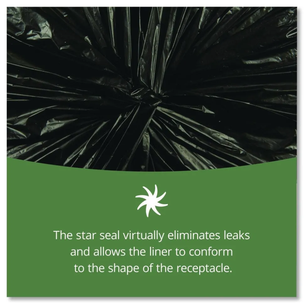 Stout by Envision 30 in. x 39 in. 1.3 mil. 30 Gallon Total Recycled Content Plastic Trash Bags - Brown/ Black (100/Carton)