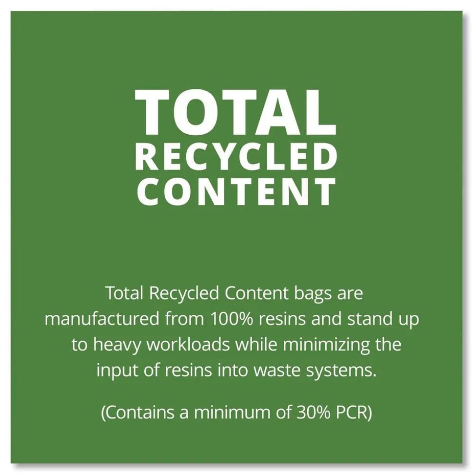 Stout by Envision 30 in. x 39 in. 1.3 mil. 30 Gallon Total Recycled Content Plastic Trash Bags - Brown/ Black (100/Carton)