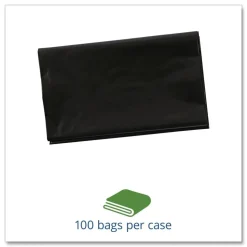 Stout by Envision 36 in. x 58 in. 1.5 mil. 60 Gallon Total Recycled Content Plastic Trash Bags - Brown/ Black (100/Carton)