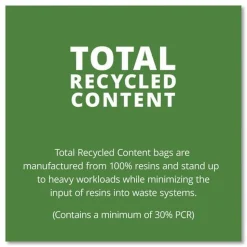 Stout by Envision 43 in. x 49 in. 56-Gallon 1.5 mil. Total Recycled Content Plastic Trash Bags - Black/Brown (100/Carton)