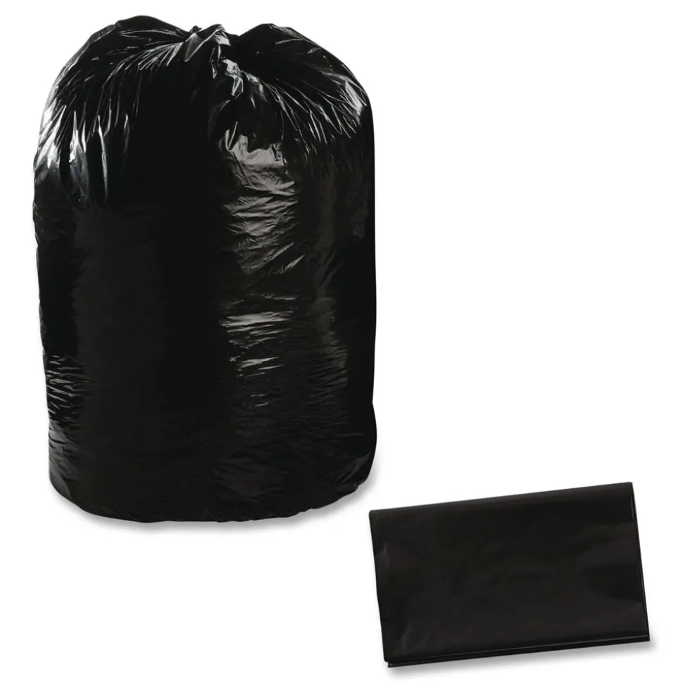 Stout by Envision 50 in. x 51 in. 65-Gallon 1.5 mil. Total Recycled Content Plastic Trash Bags - Black/Brown (100/Carton)