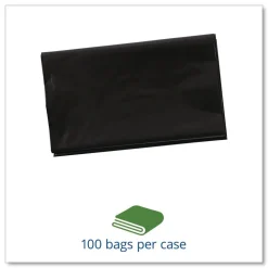 Stout by Envision 50 in. x 51 in. 65-Gallon 1.5 mil. Total Recycled Content Plastic Trash Bags - Black/Brown (100/Carton)