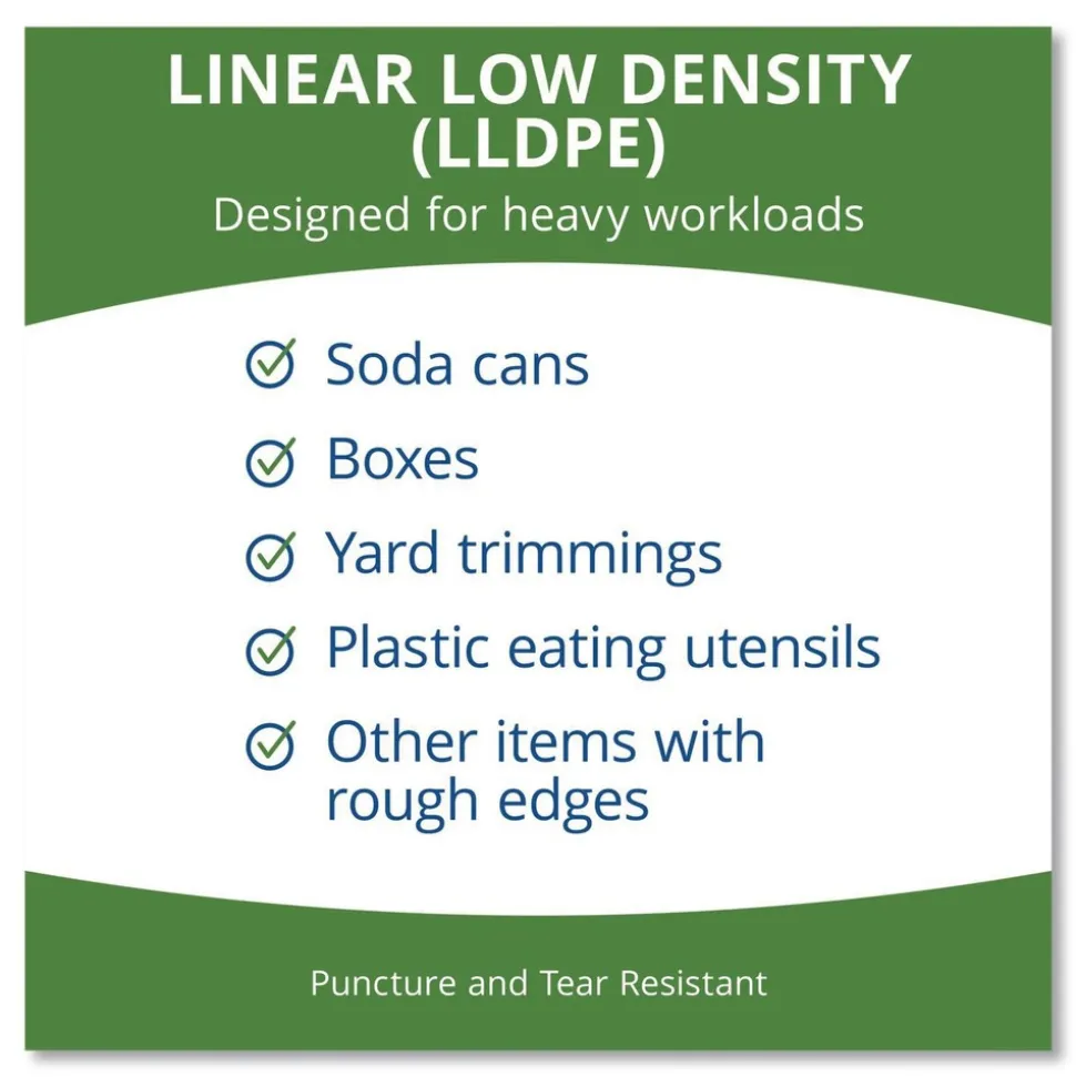 Stout by Envision 50 in. x 51 in. 65-Gallon 1.5 mil. Total Recycled Content Plastic Trash Bags - Black/Brown (100/Carton)