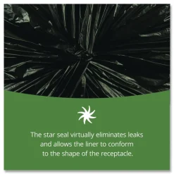 Stout by Envision 50 in. x 51 in. 65-Gallon 1.5 mil. Total Recycled Content Plastic Trash Bags - Black/Brown (100/Carton)