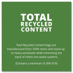 Stout by Envision 50 in. x 51 in. 65-Gallon 1.5 mil. Total Recycled Content Plastic Trash Bags - Black/Brown (100/Carton)