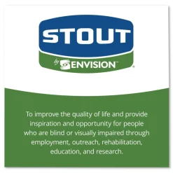 Stout by Envision 50 in. x 51 in. 65-Gallon 1.5 mil. Total Recycled Content Plastic Trash Bags - Black/Brown (100/Carton)
