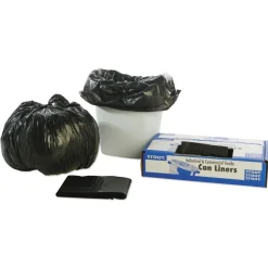 Stout by Envision 24 in. x 24 in. 1 mil. 10 Gallon Total Recycled Content Plastic Trash Bags - Brown/ Black (250/Carton)