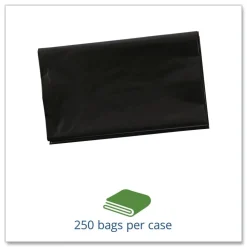 Stout by Envision 24 in. x 24 in. 1 mil. 10 Gallon Total Recycled Content Plastic Trash Bags - Brown/ Black (250/Carton)