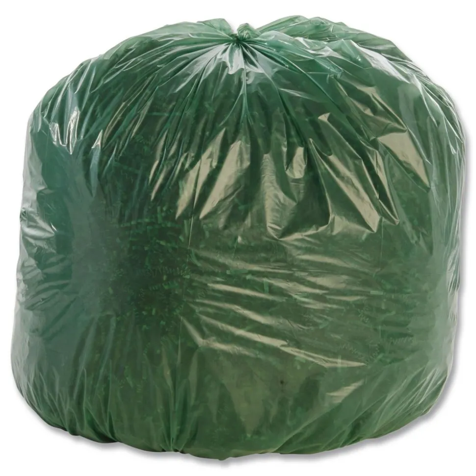 Stout by Envision Controlled Life-Cycle 33 in. x 40 in. 1.1 mil. 33 Gallon Plastic Trash Bags - Green (40/Box)