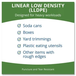 Stout by Envision Controlled Life-Cycle 33 in. x 40 in. 1.1 mil. 33 Gallon Plastic Trash Bags - Green (40/Box)