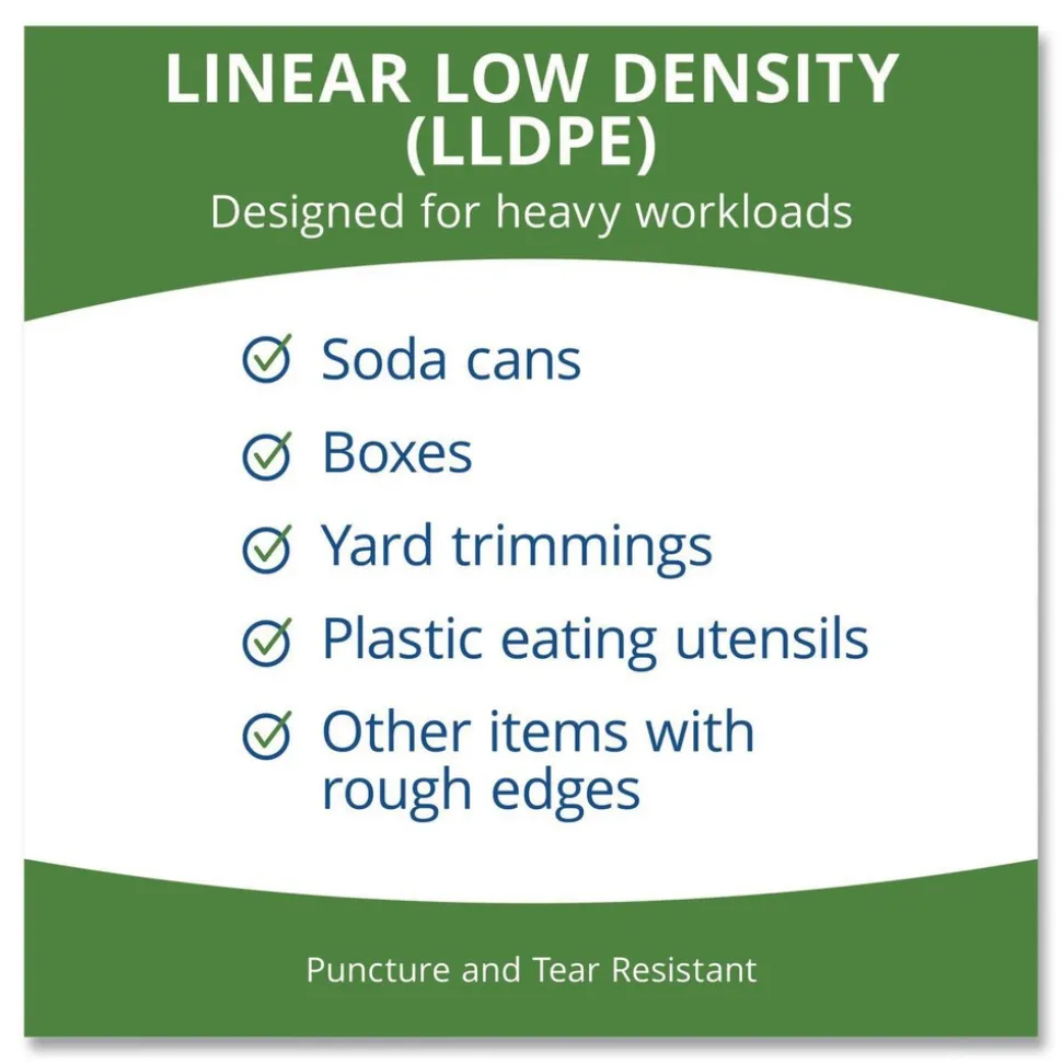 Stout by Envision Controlled Life-Cycle 33 in. x 40 in. 1.1 mil. 33 Gallon Plastic Trash Bags - Green (40/Box)